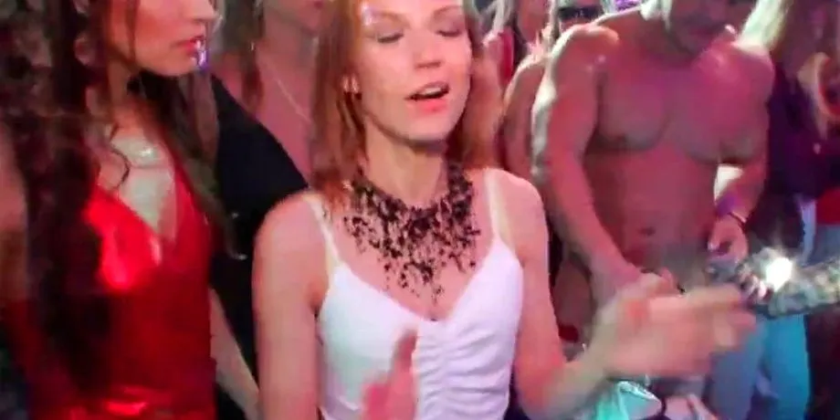 DRUNKSEXORGY - Dancing cuties taking cocks in public 