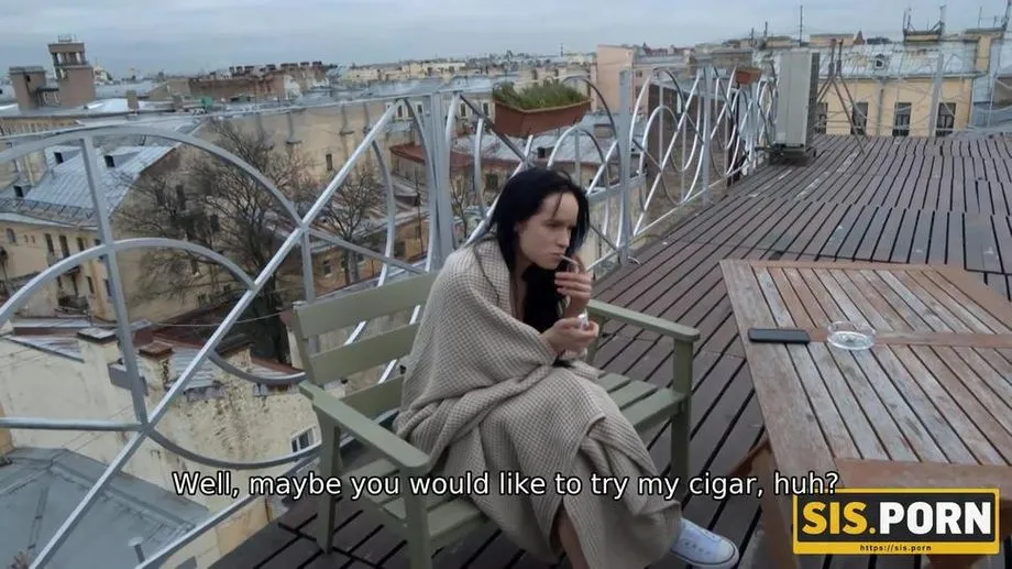 SISPORN. Taboo sex is the best way for brunette te*** to stop smoking 