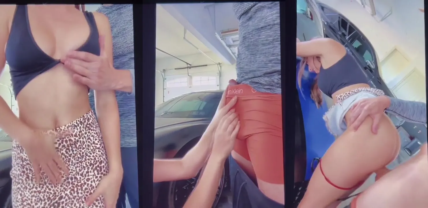 Christina Khalil Blowjob and Doggystyle Sextape in Car Garage 