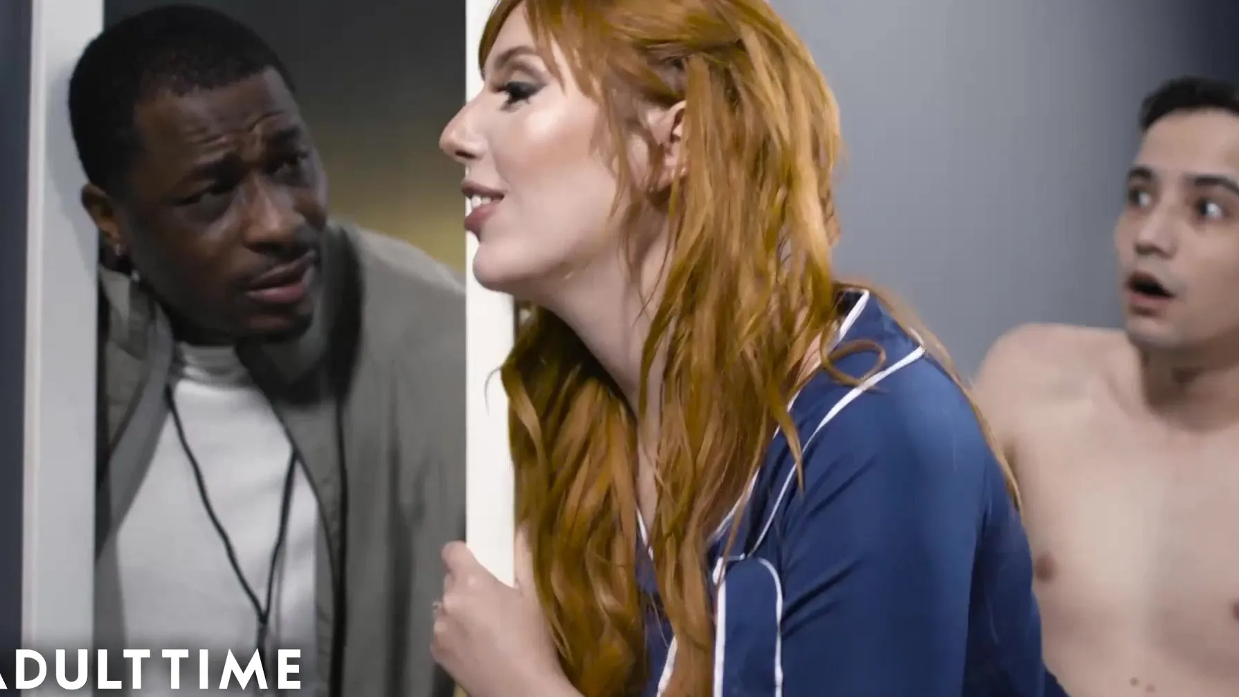 Redhead teacher Lauren Phillips almost caught by her BBC husband fucking with a student 