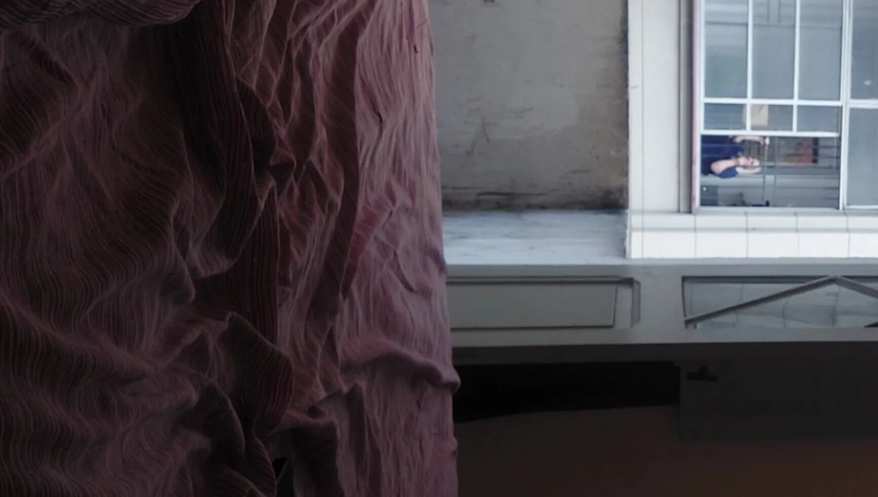 Caught my blonde neighbor peeping while I jerk off - risky business! 