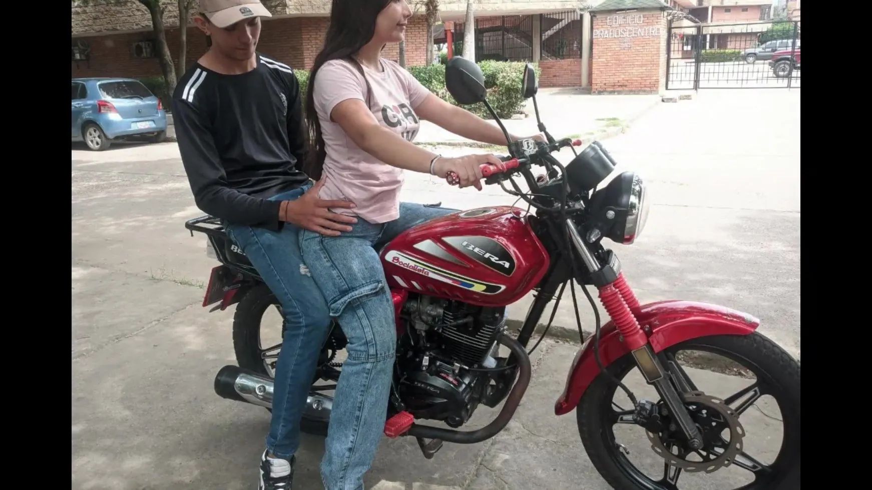 Horny Girl Rides My Motorcycle and Me at the Same Time 