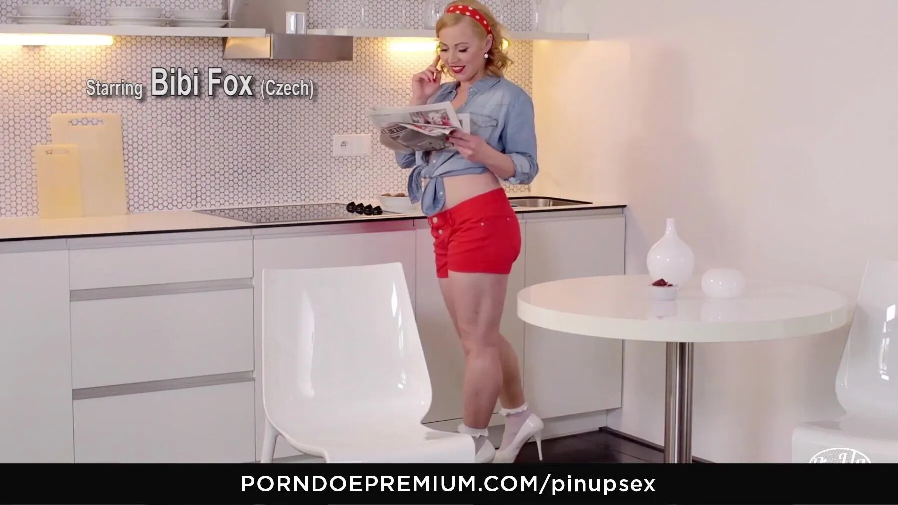 Czech Blonde Bibi Fox Gets Hot and Heavy in the Kitchen 