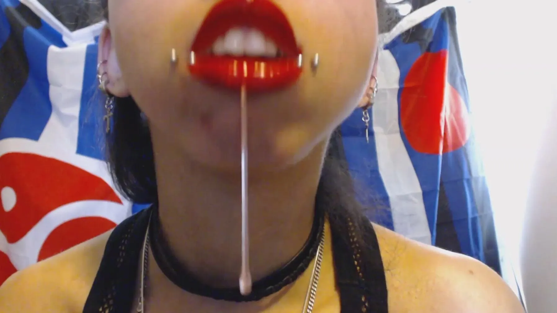 Juicy Red Lips Dripping with Saliva: A Sensual Experience 