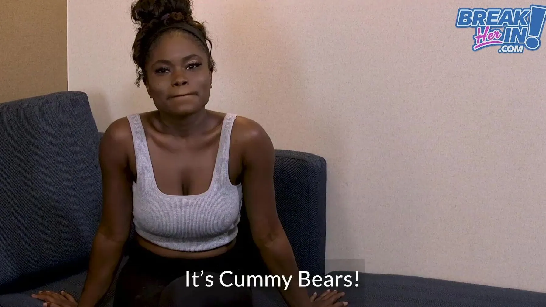 Ebony Beauty Gobbles Thick White Cock and Gets Covered in Cum 