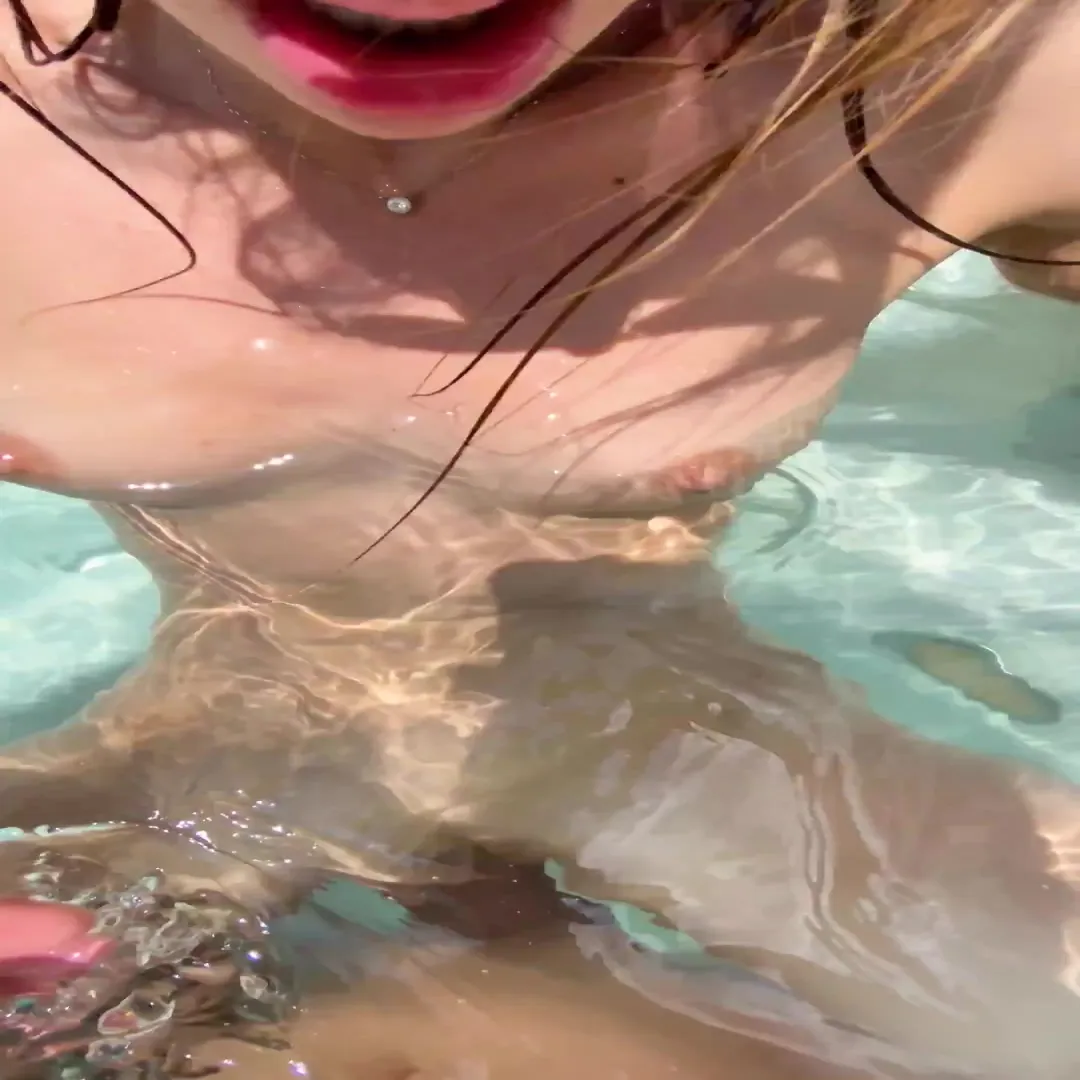 Busty Brunette Enjoys Outdoor Morning Fun in Jacuzzi POV 
