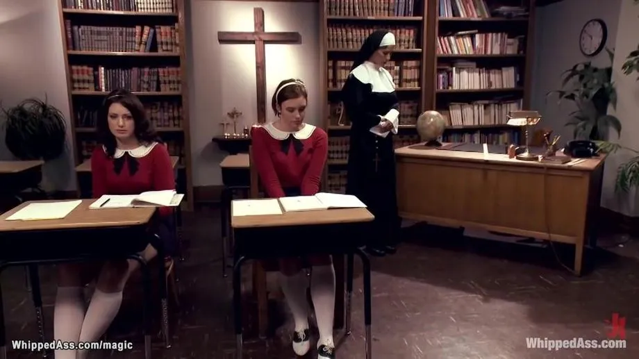 Huge boobs nun whips bound coeds 