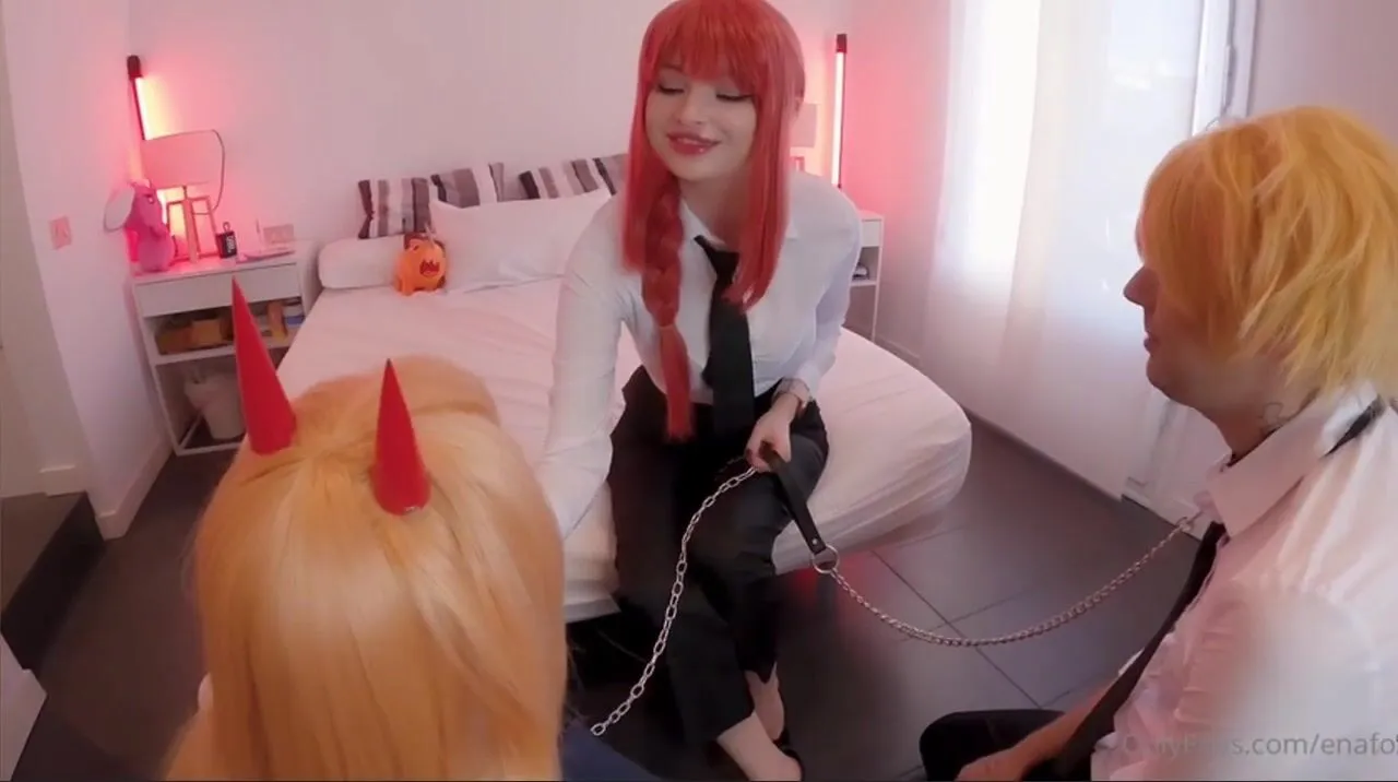 Makima & Power Cosplay Threesome With Hidori Rose And Enafox OnlyFans 
