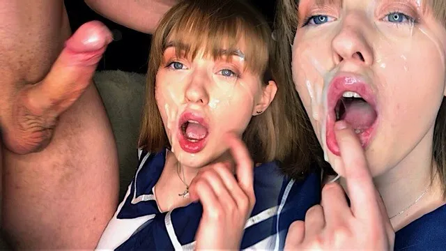 Hot Sucks And Fucks In Pussy Before Cumming On Her Face. The Whole Face Is Covered In CUM 