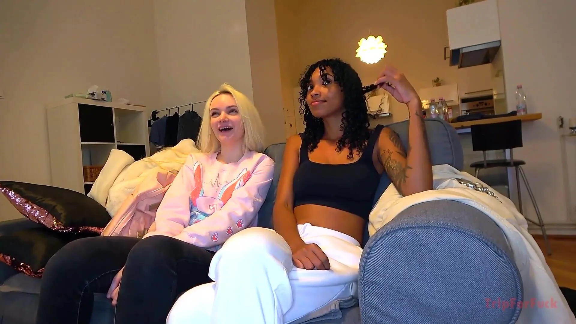 White Girl and Black Girl Fuck Asian Dick AMWF AMBF 