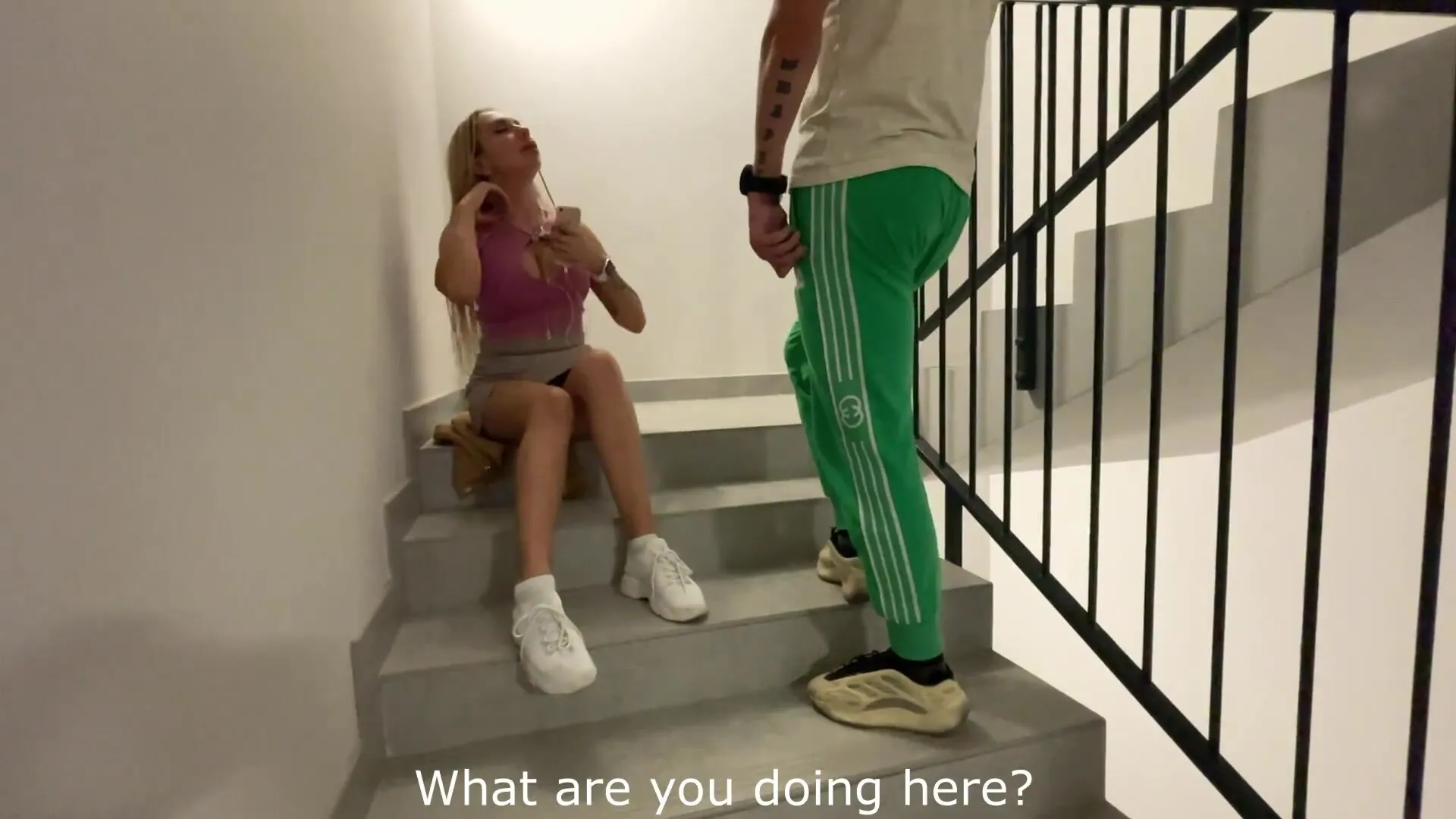 Alexa Bunny - Naughty schoolgirl fucked on the staircase 
