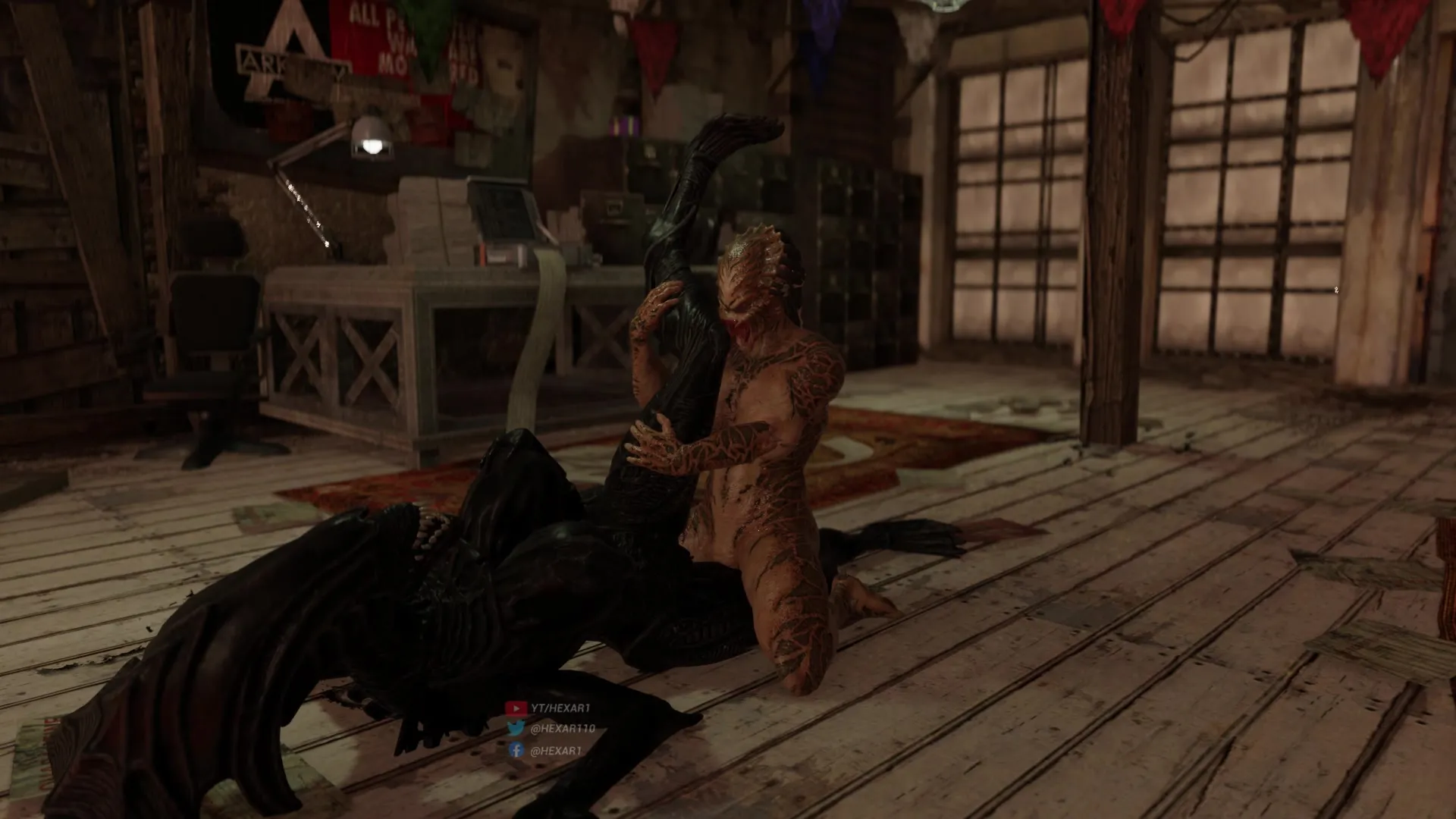 female yautja dominates a xeno queen (V1) 