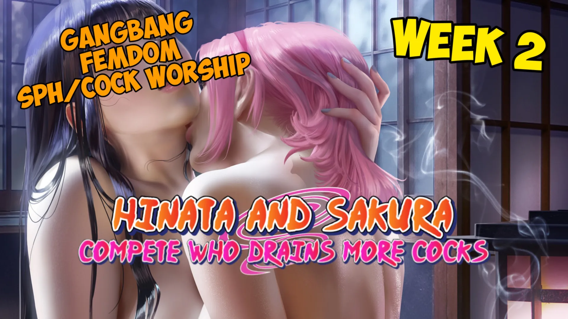[Voiced and Animated JOI] Hinata and Sakura Compete Who Drains More Cocks - Week 2 