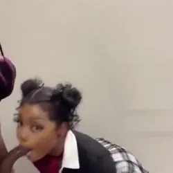 Thiccass Ebony Gets Her Cheeks Clapp In The Staircase 