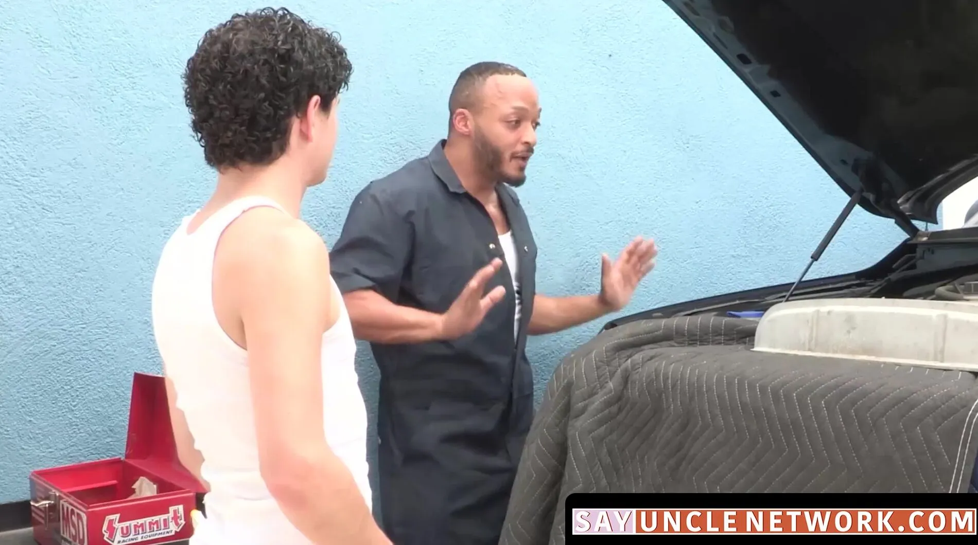 SayUncleNetwork.com - Shy stepson Gabe Bradshaw gets a creampie from redhead Eric The 