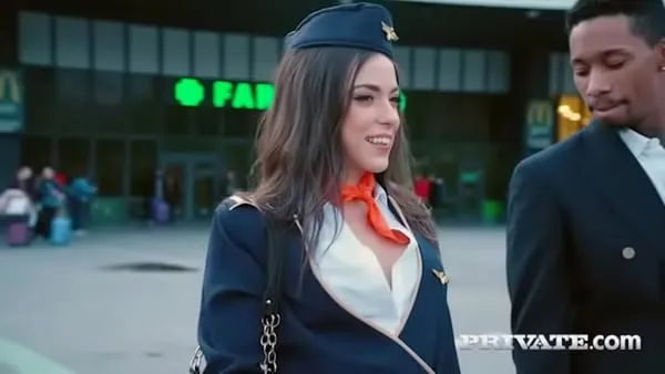 Stewardess Anastasia Brokelyn Pleases The Pilot 