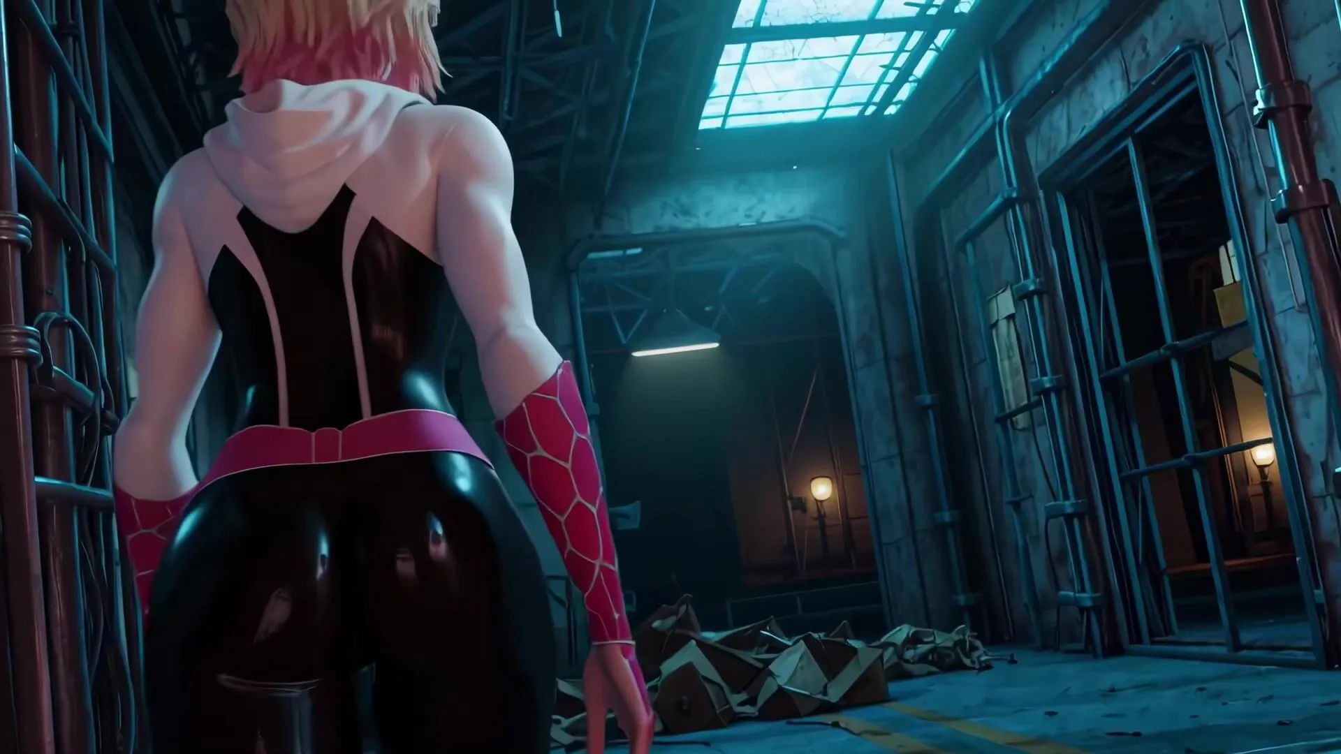 Cartoon SpiderMan Into the SpiderVerse SpiderWoman gains even greater power after being penetrated by the Venom symbiote's massive penis 