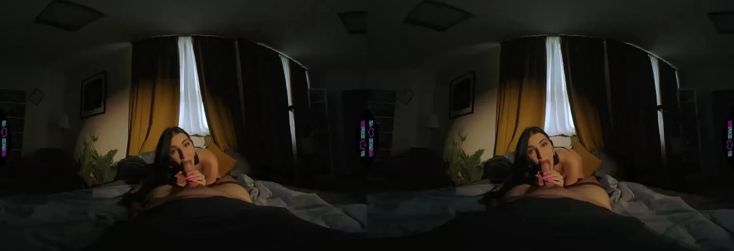 Natural Small Brunette hair Te*** with a Large Booty Enjoys a Intimate Session with a Massive Jock in VR 