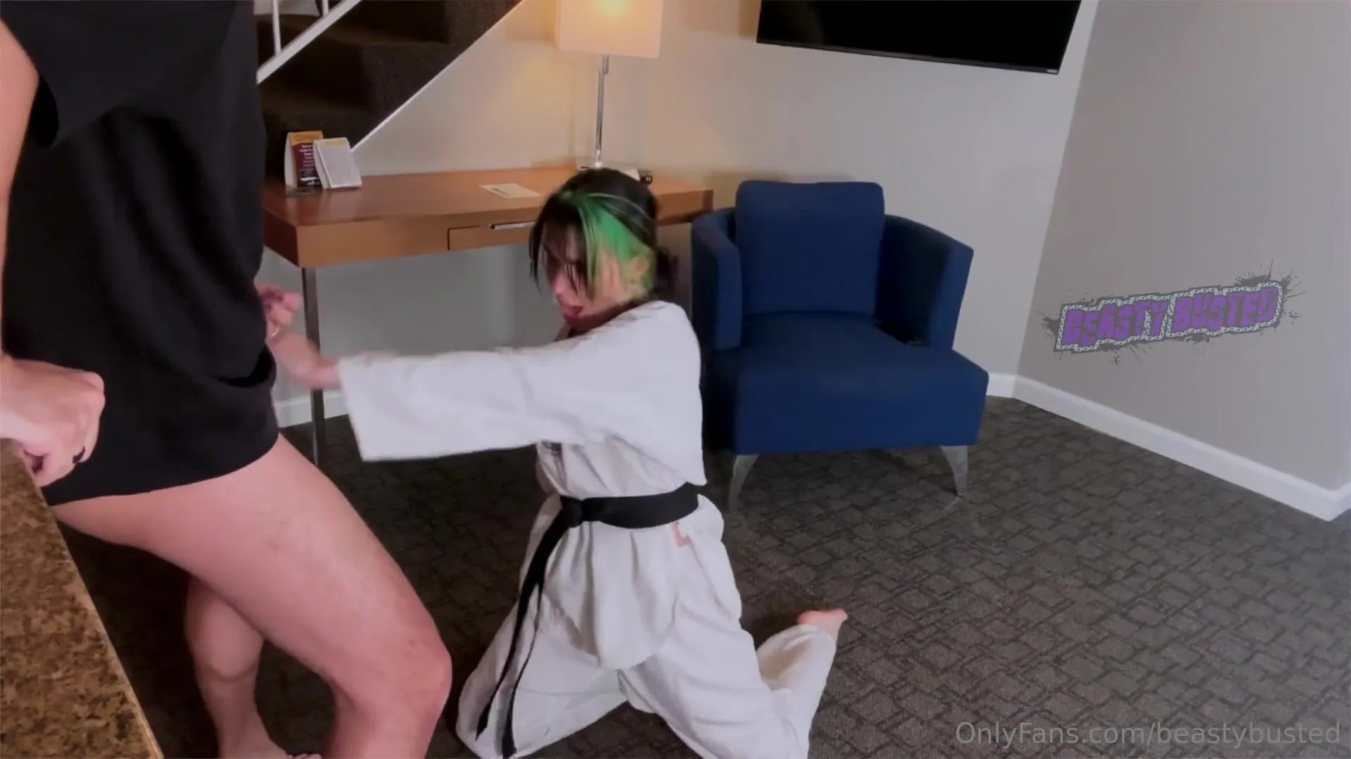 Beastybusted More TKD ball busting with zivafey ! Her barefoot kicks punches 